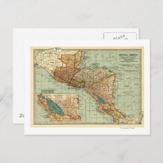 中央アメリカパノラママップセントラルアメリカ2 ポストカード (正面/裏面)