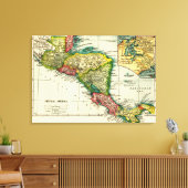 中央アメリカパノラママップセントラルアメリカ キャンバスプリント (インサイチュ (リビング))
