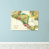 中央アメリカパノラママップセントラルアメリカ キャンバスプリント (インサイチュ (ウッドフロア))