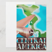 中央アメリカヴィンテージ飛行用ポスター 便箋 (正面/裏面)