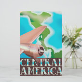 中央アメリカヴィンテージ飛行用ポスター 便箋 (スタンド正面)