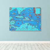 中央アメリカ（「アメリカOccidentalis」） キャンバスプリント (インサイチュ (ウッドフロア))