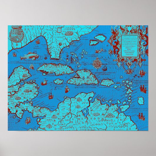 中央アメリカ（「アメリカOccidentalis」） ポスター (正面)