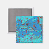 中央アメリカ（「アメリカOccidentalis」） マグネット (正面/裏面)