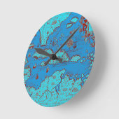 中央アメリカ（「アメリカOccidentalis」） ラウンド壁時計 (傾斜)