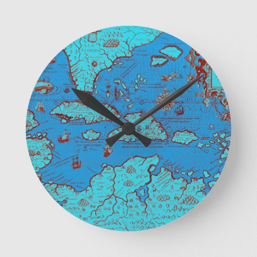 中央アメリカ（「アメリカOccidentalis」） ラウンド壁時計 (正面)
