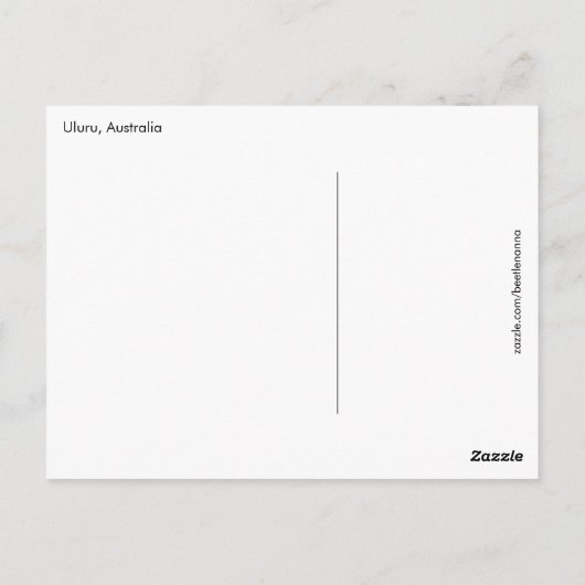 中央オーストラリアのポストカード ポストカード (裏面)