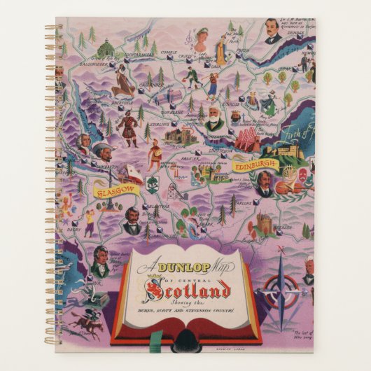 中央スコットランドのダンロップ地図 プランナー手帳 (正面)