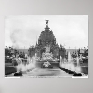 中央ドームと噴水のビュー ポスター