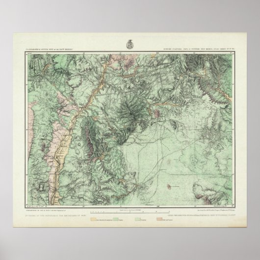 中央ニューメキシコの土地分類地図 ポスター (正面)