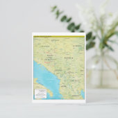 中央バルカンの地政学的な地図 ポストカード (スタンド正面)