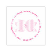 中央ファンシーの宝石の住所で弓を引く セルフインキングスタンプ (デザイン)