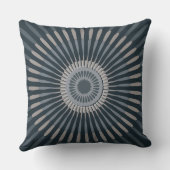 中央モダン青灰色の星花 クッション (裏面)