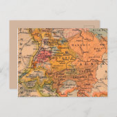 中央ヨーロッパのヴィンテージの地図 ポストカード (正面/裏面)