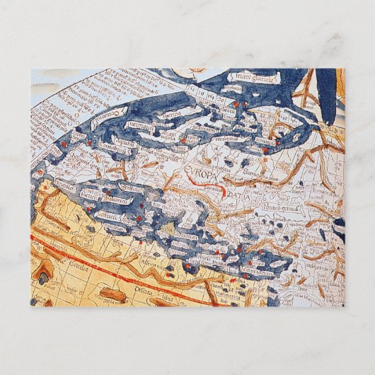 中央ヨーロッパの地図， 1486 ポストカード (正面)
