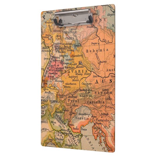 中央ヨーロッパアンティークの地図 クリップボード (左)