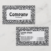 中央ラベル – エイリアン曲線 – 黒 名刺 (正面/裏面)