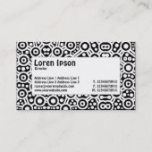 中央ラベル – エイリアン曲線 – 黒 名刺 (裏面)