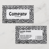 中央ラベル – エイリアン曲線II – 黒 名刺 (正面/裏面)