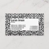 中央ラベル – エイリアン曲線II – 黒 名刺 (裏面)