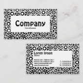 中央ラベル – エイリアン曲線II – 黒 名刺 (正面/裏面)