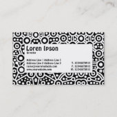 中央ラベル – エイリアン曲線II – 黒 名刺 (裏面)