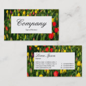 中央ラベル – カラフルチューリップ 名刺 (正面/裏面)