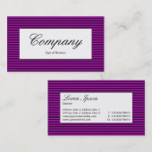 中央ラベル – ライニング模様 – 黒とマゼンタ 名刺 (正面/裏面)