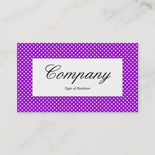 中央ラベル – 白の上に紫色のネットテクスチャ 名刺 (正面)