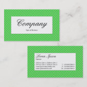 中央ラベル – 白の上に緑のネットテクスチャ 名刺 (正面/裏面)