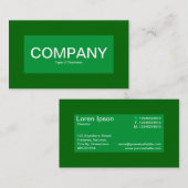 中央ラベル – 緑006600の芝生の緑 名刺 (正面/裏面)