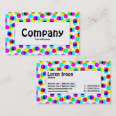 中央ラベル – 色ハーフトーンパターン 名刺 (正面/裏面)