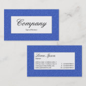 中央ラベル – 青いエンボステクスチャ 名刺 (正面/裏面)