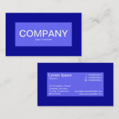 中央ラベル – 青000099付き電気ブルー 名刺 (正面/裏面)