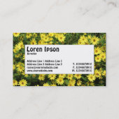 中央ラベル – 黄色のデイジー 名刺 (裏面)