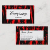 中央ラベル – 黒と赤の抽象芸術 名刺 (正面/裏面)