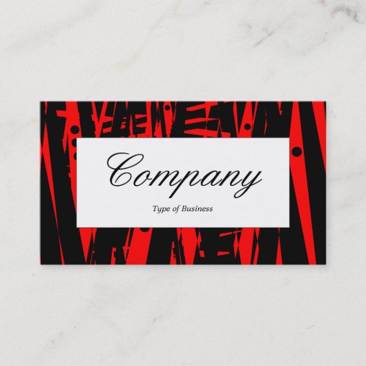 中央ラベル – 黒と赤の抽象芸術 名刺 (正面)
