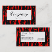 中央ラベル – 黒と赤の抽象芸術II 名刺 (正面/裏面)