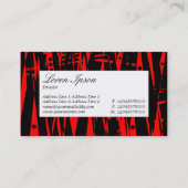 中央ラベル – 黒と赤の抽象芸術II 名刺 (裏面)