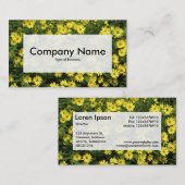 中央ラベルv3 – 黄色のデイジー 名刺 (正面/裏面)