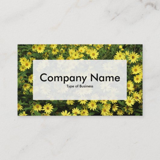 中央ラベルv3 – 黄色のデイジー 名刺 (正面)