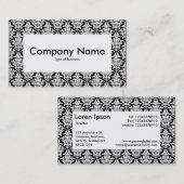 中央ラベルv4 – ダマスクパターン 名刺 (正面/裏面)