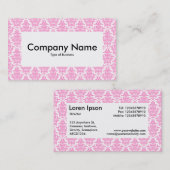 中央ラベルv4 – ピンクダマスク 名刺 (正面/裏面)