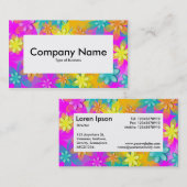 中央ラベルv4 - 3D花 名刺 (正面/裏面)