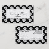 中央ラベルv5 – ダリアパターンB&W 名刺 (正面/裏面)