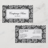 中央ラベルv5 – フラワーパターン140617 – 黒 名刺 (正面/裏面)