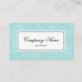 中央ラベルv5 – ランダムな斑点 – Lt Aquaの白 名刺