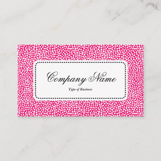 中央ラベルv5 – ランダムスポット – ネオンレッド 名刺 (正面)