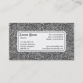 中央ラベルv5 – ランダムスポット – 黒の白 名刺 (裏面)