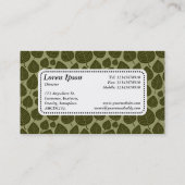 中央ラベルv5 – リーフパターン02 – オリーブ色 名刺 (裏面)